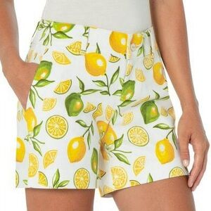 NWT Isaac Mizrahi Citrus Lemon Print Shorts - Size 8